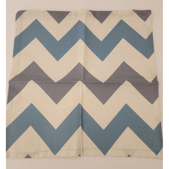 Set of 3 Cozy Polyester Throw Pillow Covers Dusty Blue/Gray 15.5" x 15.5" w/zipp - Picture 10 of 12